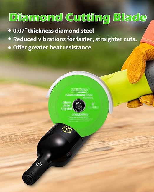 4.5" Glass Cutting Disc, 10 Pcs Diamond-Edged Cutter with 7/8" Arbor Hole, Glass Cutters Tools for Grinding Jade, Crystal, Wine Bottles, Tile.