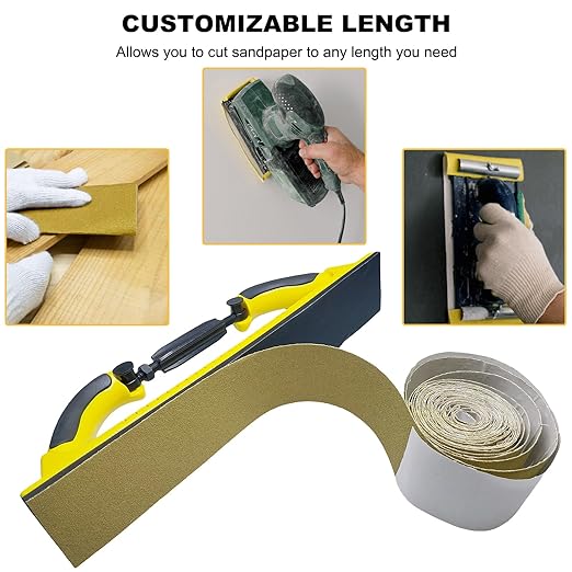 Total 30 Yards 2-3/4" Wide PSA Continuous Roll Kit - 80, 120, 180, 220, 320, 400 Grit Longboard Sandpaper, Self Adhesive Stickyback Sanding Sheets Paper for Automotive, Woodworking Sanding Blocks