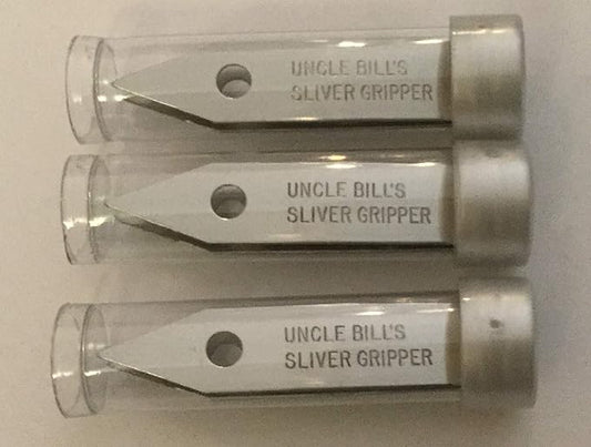 3 Pack Uncle Bill's Sliver Gripper Precision Tweezers in a Recloseable Tube