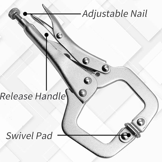 6 Pack 6 Inch C-Clamp Locking with Swivel Pads Heavy Duty Pliers Welding Clamps Clamps Heavy Duty for Craftsmen Home Workshop
