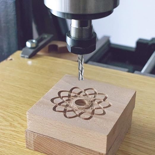 Upcut Spiral Router Bit 3-Flute with 1/2” Shank, Extra Long (4 inch), 1/2” Cutting Diameter, 2” Cutting Length, Carbide CNC Router Bits End Mill for Wood Mortises Carving Engraving