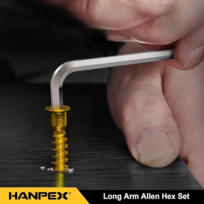 Long Arm Hex Key Allen Wrench Set with Ball End, Ball-End Hex Key Metric/Imperial, Allen Wrench Chrome Vanadium Steel(Cr-V), Tamperproof TORX L- Key Set (18-Piece)