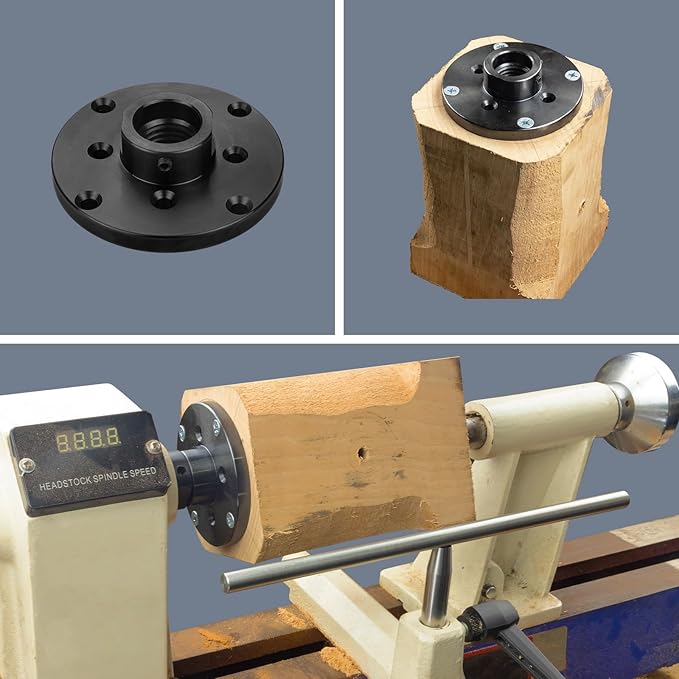 4'' Steel Wood Lathe Faceplate,Faceplate for Wood Lathe,Lathe Face Plate Fit for 1''X8TPI Spindle without Screwchuck