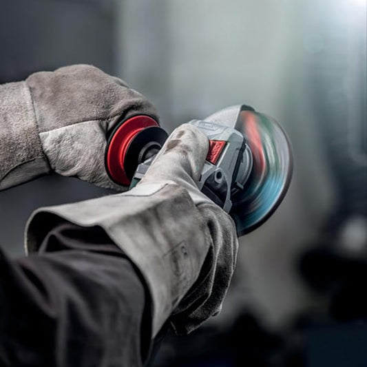 Metabo 6-Inch Angle Grinder, 10,000 RPM, 12 Amp, AC/DC, Slide Switch (Locking), Safety Clutch, M-Quick Wheel Change, Made in Germany, Low Vibration Handle, W 13-150 Quick, 603632420, Green