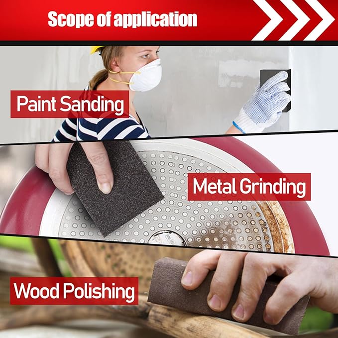 18 Pack Sanding Sponge, Washable and Reusable Sanding Block for Wood Drywall Metal Glasses Coarse/Medium/Fine/Superfine in 60/80/120/220 Grit Sandpaper Block Sand Paper Brick (3.9'' 횞 2.8'')
