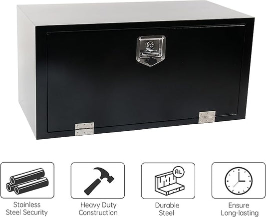 Steel Truck Tool Box, 36’’ Underbody Truck Tool Boxes for Underbed of Truck, Trailer, Rv -Black(36''x18''x18'')