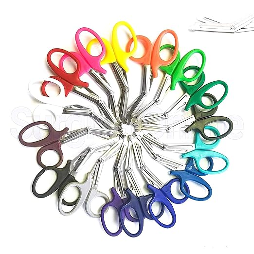 SURGICAL ONLINE 50-Pack Heavy Duty EMT Trauma Shears 7.25" in Assorted Rainbow Colors
