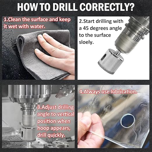 Vivicreate 10 pcs Diamond Drill bits Hole Saw Set kit for Glass Ceramic Tile Porcelain Marble Granite Stone Cutting Drilling Tool Glass Hole Cutter Ceramic brocas para Ceramica Broca para vidrio