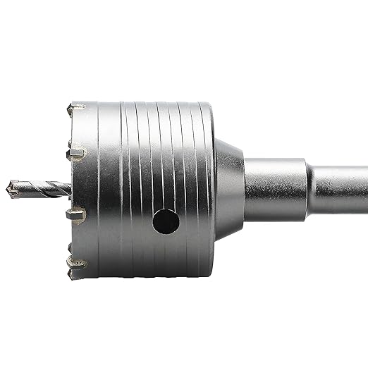 3 inch / 75mm Concrete Hole Saw with SDS Plus Shank Connecting Rod, 6.3mm Tungsten Carbide Tip for Concrete Cement Brick Wall
