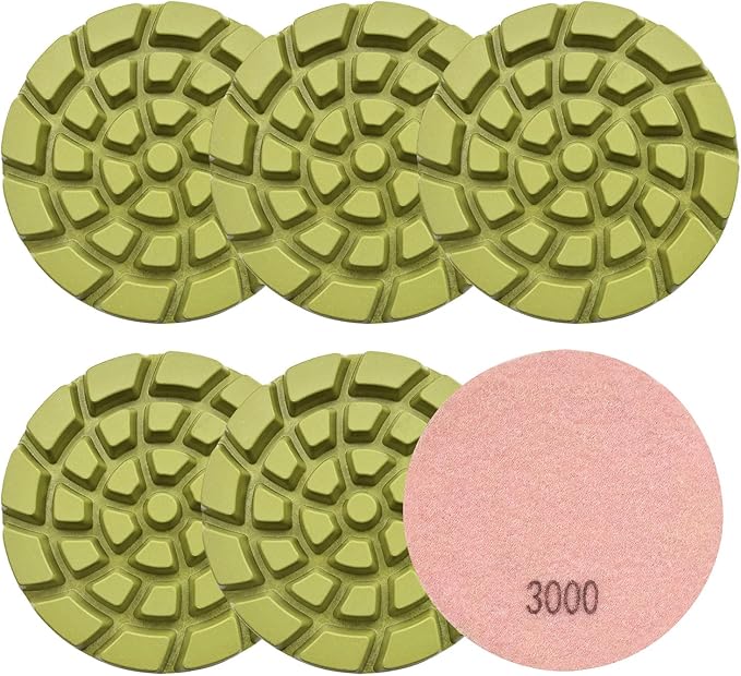 Diamond Concrete Polishing Pads - BRSCHNITT 6pcs 4 inch Grit#3000 Resin Bond Renew Pads Beton Floor Renew Reparing Disk