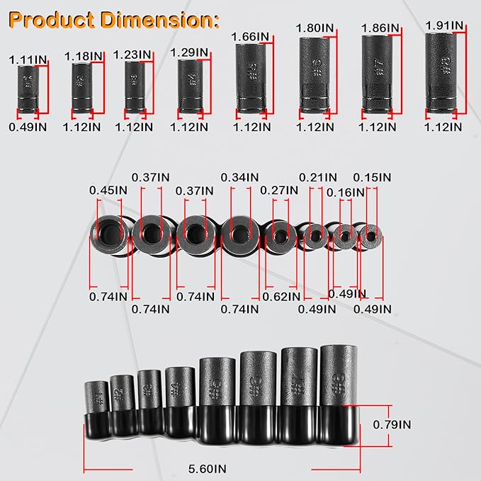 70500 Tapping Socket Set, Suitable for Areas Where T-Handles Will Not Fit