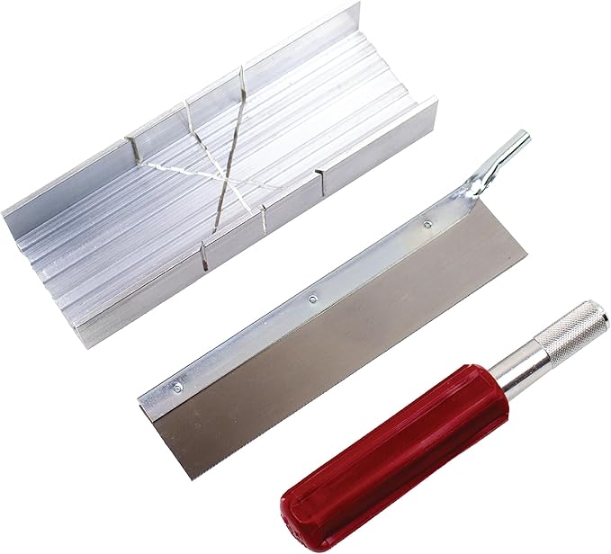 Excel Blades 6-Inch Metal Mitre Box Set ??Aluminum & Steel Precision Cutting Tool with K5 Handle & Razor Pull Saw for Wood, Plastic & Soft Metals ??45째 & 90째 Cutting Angles, Made in USA
