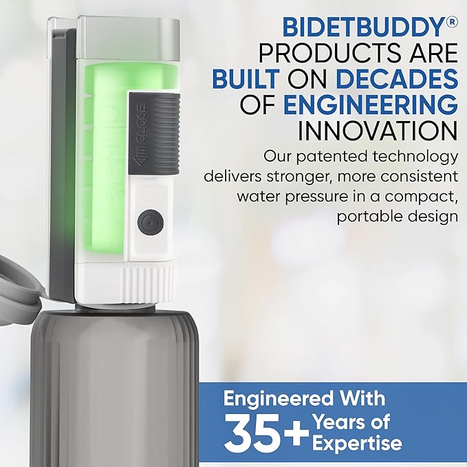 BIDET BUDDY짰 CubeJet Portable Bidet | Rechargeable Electric Travel Bidet for Travel, Camping & Home | Ultra High Pressure USB-C Hygiene Device with Seat-Bidet-Level Cleaning Power - Silver