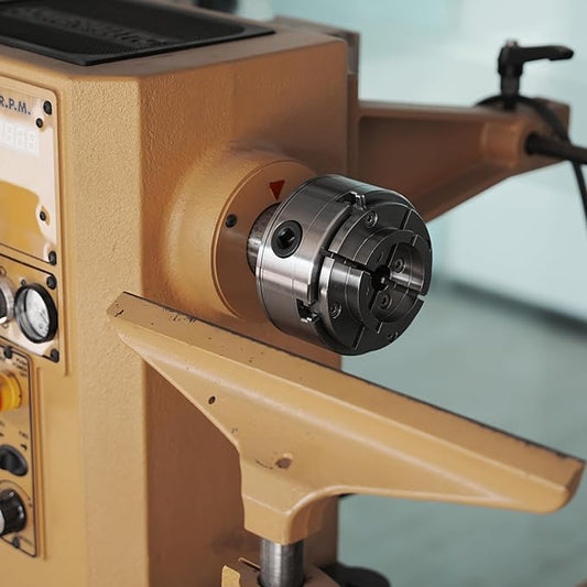 4.5" 4 Jaw Self-Centering Woodlathe Chuck, Thread 1-1/4"x8TPI, Dovetail Jaws, Wood Screw, Thread Adaptor, Nylon Washers, Chuck Key, T Handle Allen Key for Woodturning Lathe