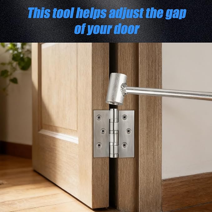 14-19mm (0.55-0.75in) Door Hinge Adjustment Tool - Heavy-Duty Hinge Adjustment Wrench, Door Gap Adjustment Tool for Flag Hinges Only, Ideal for Home Door Repair and Residential Door Hinge Tool