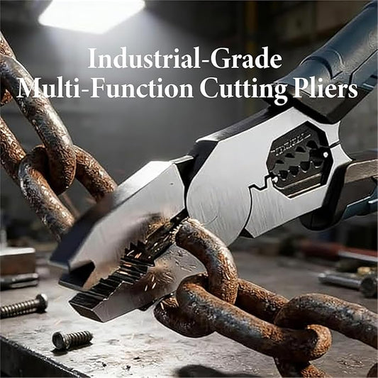 2026 New Industrial-Grade Multi-Function Cutting Pliers, Heavy-Duty 9-in-1 Multi-Functional Pliers Nail Puller/Wire Cutter/Stripper/Crimper?봀ompound Action Leverage Design for DIY & Home (1PC)