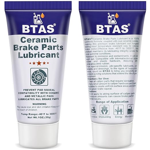 Brake Grease for Brake Parts Lubricant,Caliper Sliding Pin and Pad Lube,Silicone Brake Grease of High Temp Synthetic Ceramic 1oz