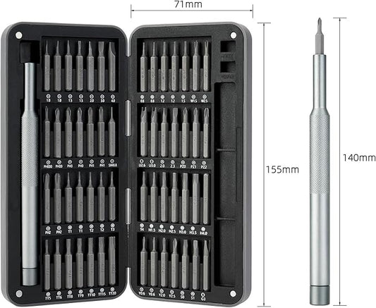 Precision Screwdriver Set, 57-in-1 Magnetic Small Electronics Repair Tool Kit with S2 Steel Bits & Flip-Open Magnetic Case for Laptop, PC, Tablet, Phone, Watch, Glasses, Gaming Console, DIY
