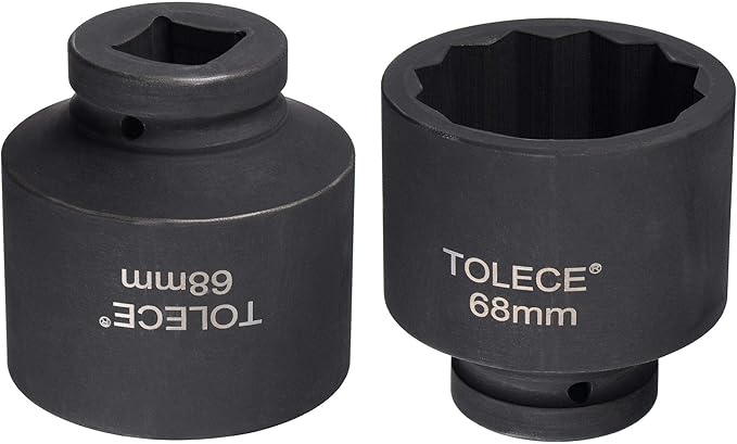 uxcell 1-Inch Drive 68mm 12-Point Impact Socket, CR-MO Steel 95mm Length, Standard Metric Sizes