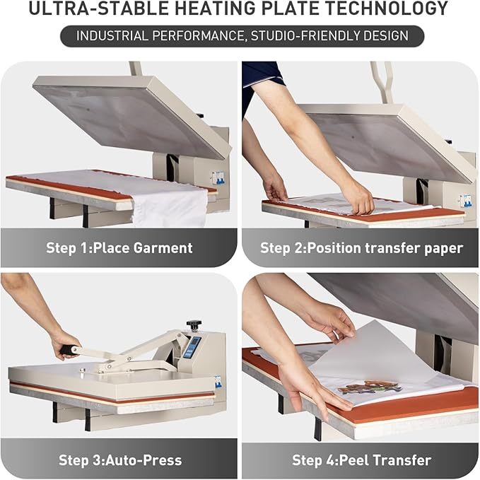 Heat Press 16x32 in, Large Format Manual Heat Press Machine for T Shirts, Swing Away T Shirt Pressing Machine for Garments Bag Textile Curtain Mousepad, with Slide-Out Base, Grey