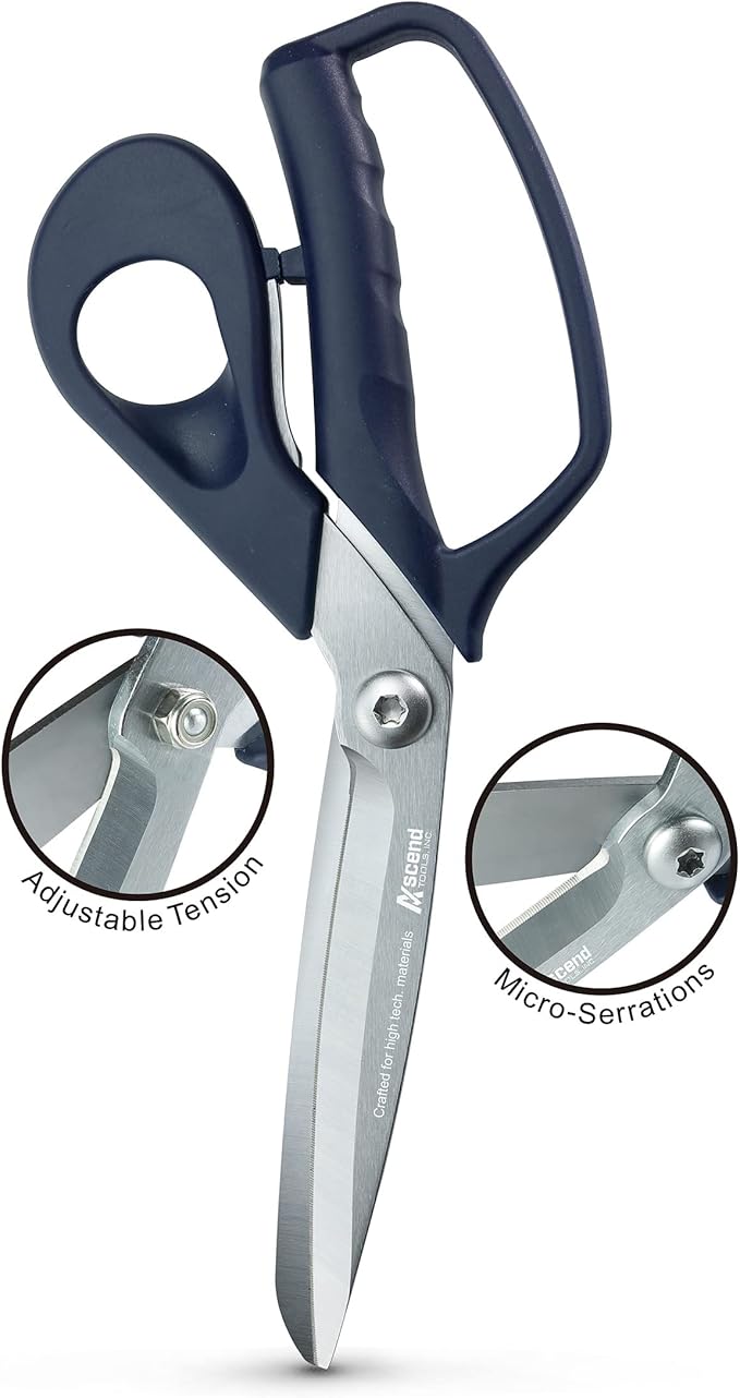 Ascend Tools 10 inch Carbon Steel Shears - Kevlar, Dyneema, Vectran, Spectra, Technora, Nomex, Innegra, Dacron, Fiberglass, Carbon Fiber, Breathers