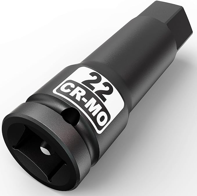 1/2" Drive 22 mm Hex Impact Bit Socket, H22 Allen Bit Socket, Metric, Cr-Mo Steel, Automotive Repair Industrial Maintenance and DIY Enthusiasts Alike