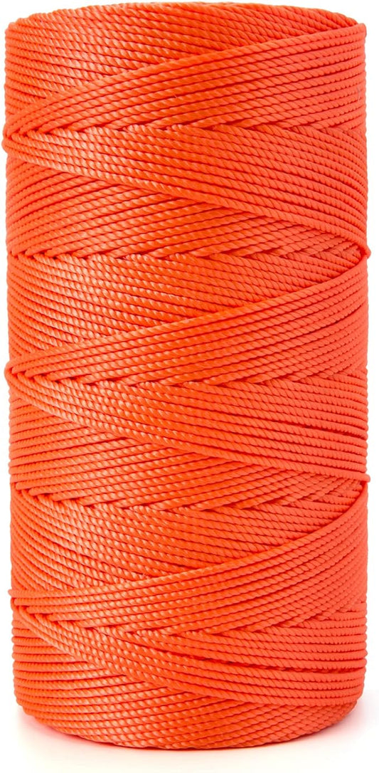 HONGDA #18 Braided Nylon Twine, 1080FT, Orange, Mason Line for Masonry, Workshop, Crafts, Gardening
