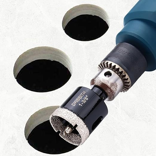 1-3/8" Diamond Hole-Saw Bits with Pilot Drill Bit - 2pc 1-3/8 in Diamond Tipped Tile Hole Saws with Guiding Bit for Accurate Drilling, for Porcelain Tile Ceramic Pots Granite Stone Glass Bottles 35mm
