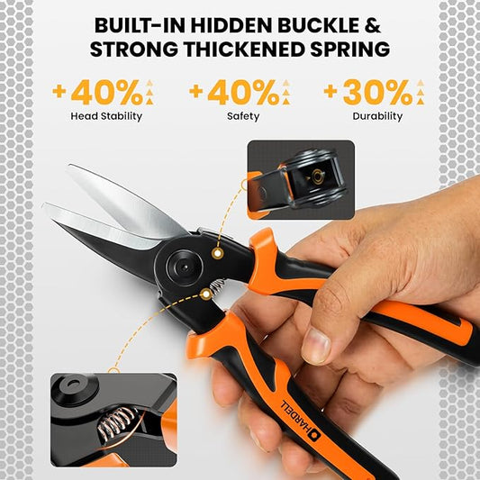 HARDELL Wire Cutter, Quick-Change Heads for Wire Stripper, Cable Cutters, Wire Crimper, Linesman Pliers, Scissors, Multifunctional 5 IN 1 Pliers with Storage Case for Electricians & DIY, 8 Inch
