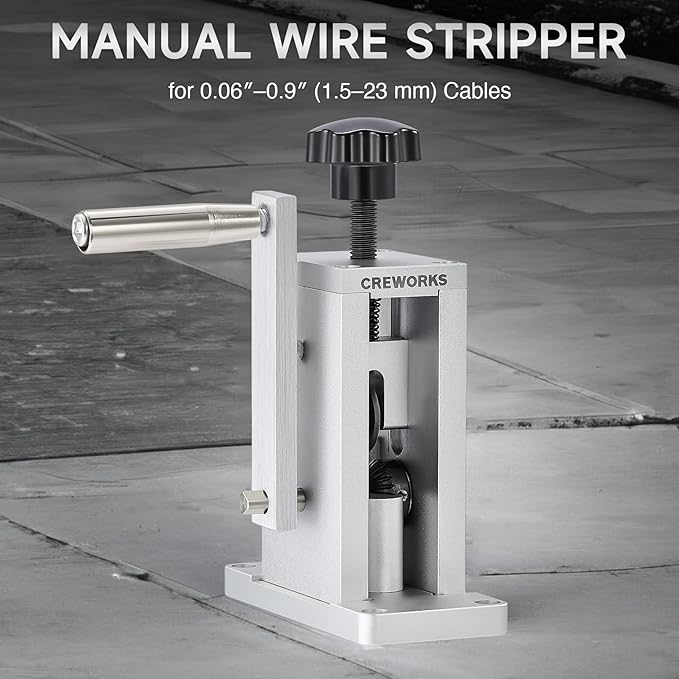 Manual Wire Stripper Machine with Adjustable Feed Hole, Portable Cable Wire Stripping Machine for 0.06"-0.09" Scrap Copper Wire Recycling, Copper Wire Stripper for Drill without Replacing Hole Plates