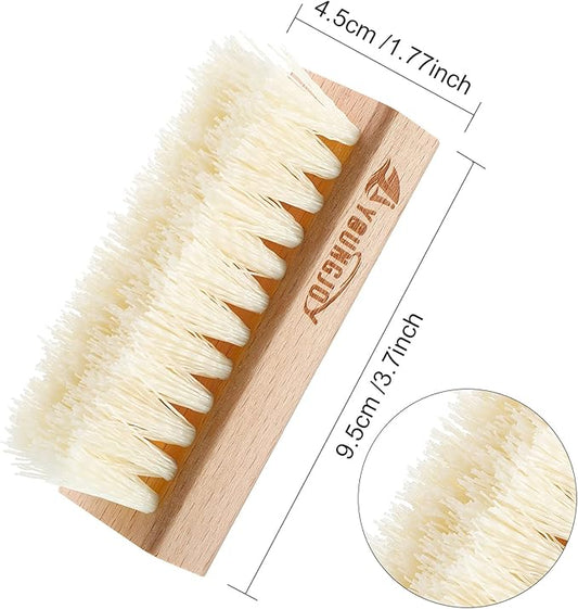 YoungJoy Sneaker Cleaning Brush Shoes Shine Dauber Nylon/Horsehair/Boar Cleaner Brushes Crepe Applicators(Beige PP Bristle)