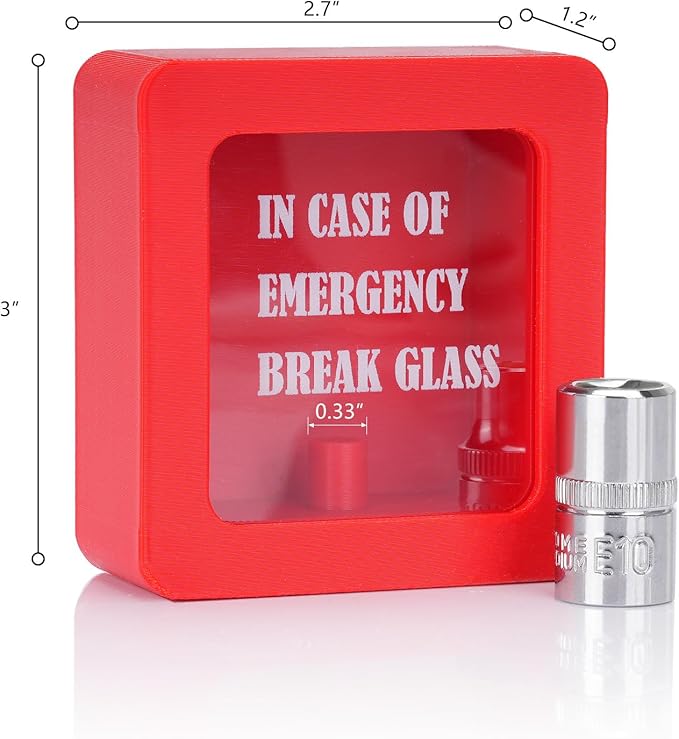 10mm Socket Display Holder,In Case of Emergency Break Glass Box,Essential Toolbox Accessory,Gift For Garage Wall,Workshop D챕cor