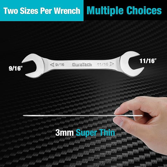 DURATECH 9/16 Inch x 11/16 Inch Super-Thin Open End Wrench, SAE