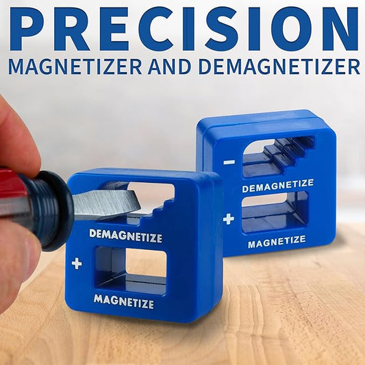 Demagnetizer and Magnetizer for Screwdrivers Tips, Bits, and Small Tools, Large or Big Screws, Drills, Drill Bits, Sockets, Nuts, Bolts, Nails and Precision Construction Tools - Blue