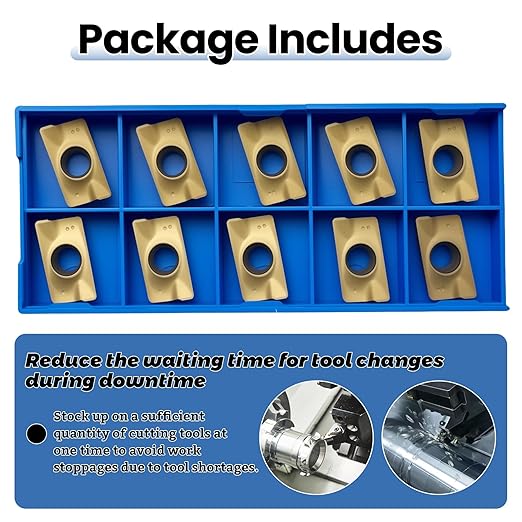 APMT1604PDER-M2 Carbide Milling Inserts, PVD Coated Indexable Milling Inserts Turning Inserts, Carbide Milling Cutter for BAP400R Tool Holders Processing Hard Steel Parts, 10Pcs