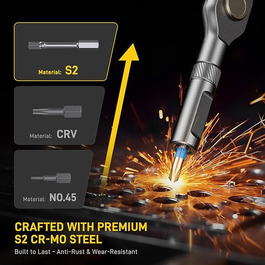74 in 1 Magnetic Screwdriver Set, Ratchet Screw driver Set, Multi Bit Screwdriver Set with Detachable Handle, Repair Tool Kit for Furniture, Precision Electronics, Bicycle, Watch, DIY, Computer