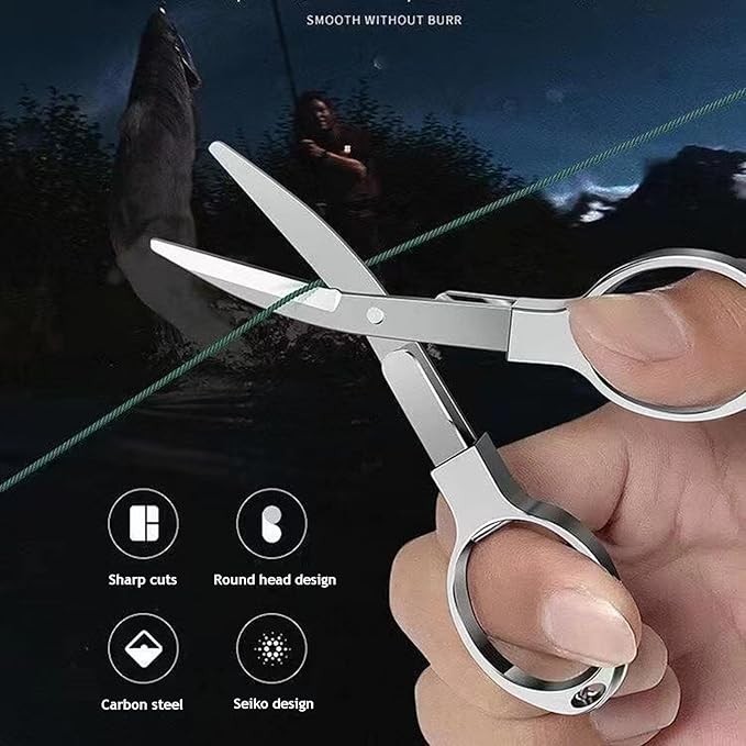 Mini Folding Scissors, Safe Portable Travel Mini Scissors, Stainless Steel Retractable Small Scissors for Home Office, 2 Piece Set (gold)