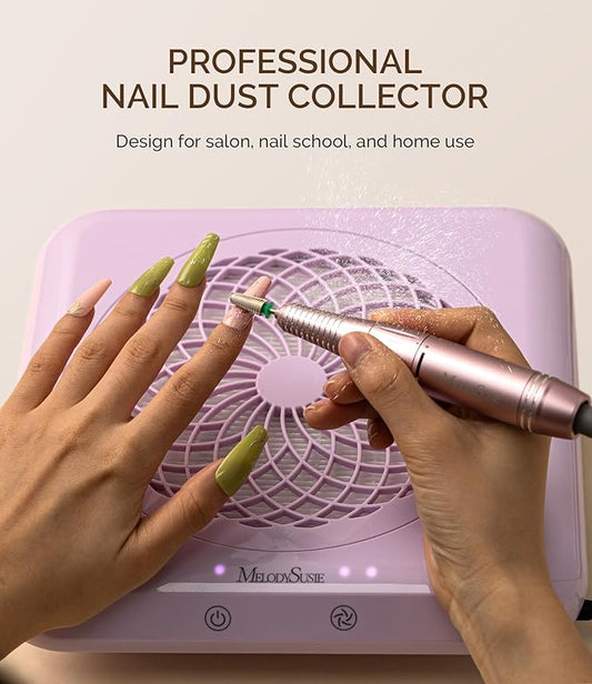MelodySusie Professional Nail Dust Collector with Max Suction Power,SProF 4500RPM Nail Vacuum Fan with 3 Suction Modes,Touch Control & 360-Degree Capture Trusted Tool for Nail Tech & Salon Use,Purple