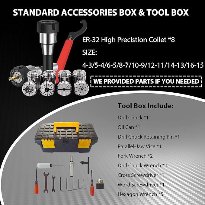 INTBUYING Benchtop Mini Milling Drilling Machine Brushless Precision Mill Drill Lathe, 50-2250rpm, 19in X-Axis Stroke R8 Spindle for Home DIY Metal Wood Plastic Processing RCOG-25V 1100W 110V