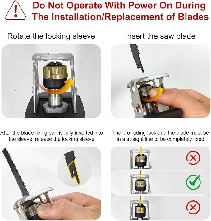 Cordless Reciprocating Saw 20V 2.0Ah Battery Powered, 0-3500SPM Electric Sawzall with 4 Blades, Variable Speed, Tool-Free Blade Change, Lightweight Wood Metal Cutting Saw for Home, Garden, Pruning