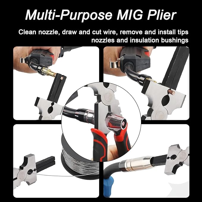 Welding Accessories,6pc,Chipping Hammer 10.5",Leather Welding Gloves 13.5",6-in-1 Welpers Pliers 8",Wire Brush 11",Welding Magnet 50LB