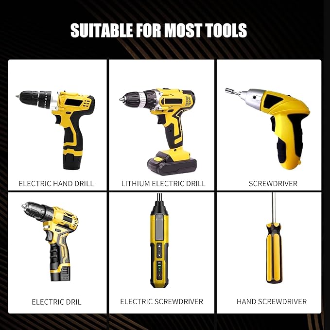 2025 New Upgraded 6pcs High Magnetic Screwdriver Drill Bit Set Anti-Slip & Electric Precision Strong Magnetic Drill Bits for Power Drill Impact Resistant Bit for Home DIY 25 50 65 70 90 150mm