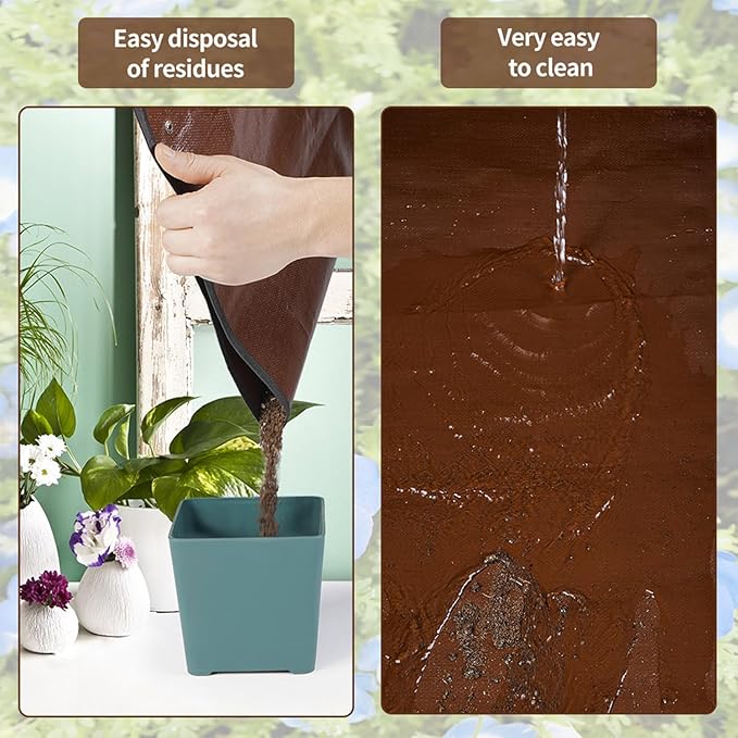 39.5" X 31.5" Large Repotting Mat for Indoor Plants Transplanting and Dirt Control - Portable Potting Tray for Plant Lovers Gardening Gifts for Women Men