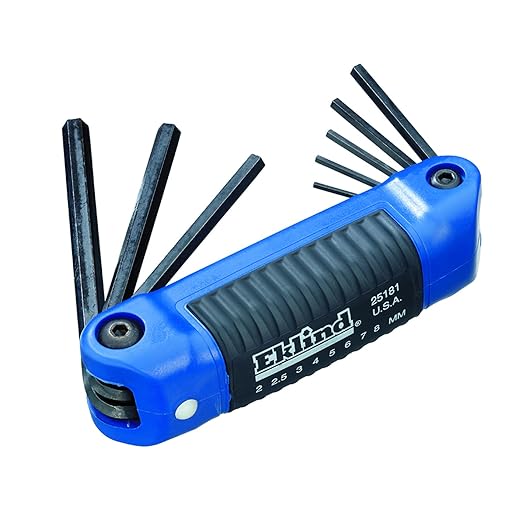 Eklind Tool 25181 Ergo-Fold Fold-up Hex Key allen wrench - 8pc set Metric MM sizes 2-8