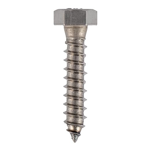 1/4 x 1 Stainless Lag Bolt (25-Pack) 18-8 Stainless Steel, Heavy Duty Hex Wood Lag Screw, ASME B18.2.1 Commercial/Industrial Grade by Makers Bolt