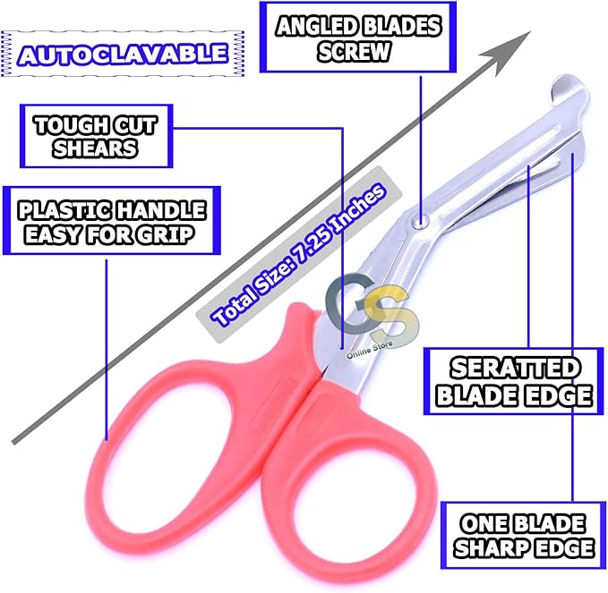 G.S Utility Paramedic Bandage EMT Shears Scissors Pink 5.5" EMS Rescue Trauma