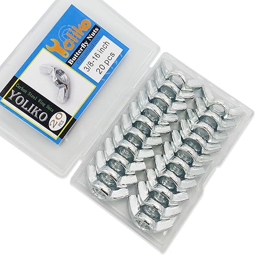 20 PCS 3/8-16 Inch Wingnuts, Quality Carbon Steel Wing Nuts Zinc Plated Fasteners Parts Butterfly Nut, Hand Twist Tighten Hardware Nuts Butterfly Wing-Nut 3/8-16??Assorted Kit