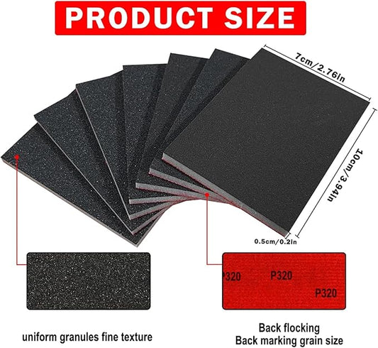 16 Pcs 400 Grit Sanding Sponge, Ultra Fine Sandpaper Assortment Pads, Soft Foam Sanding Block Dry Wet Sandpaper for Model Drywall Metal Wood Furniture Polishing (P400)