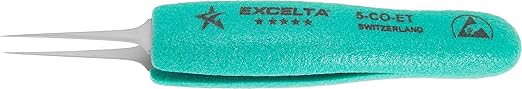 Ergo-Tweeze (ERGPL) - 5-CO-ET - Tweezers - Ultra Fine Point - Ergonomic - Straight Tapered - Five Star - Cobalt, 0.5" Height, 0.39300000000000002" Wide, 4.75" Length