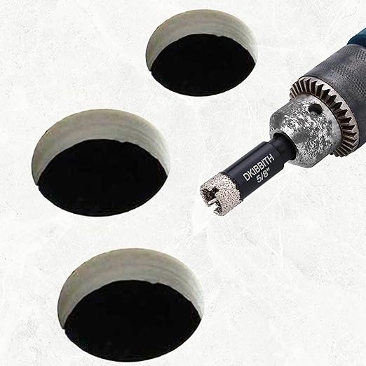 DKIBBITH 5/8" Diamond Hole-Saw Bits with Pilot Drill Bit - 2 Pack 5/8" Diamond Tipped Tile Hole Saws with Guiding Bit for Porcelain Tile Ceramic Pottery Granite Stone Glass Bottles 16mm.